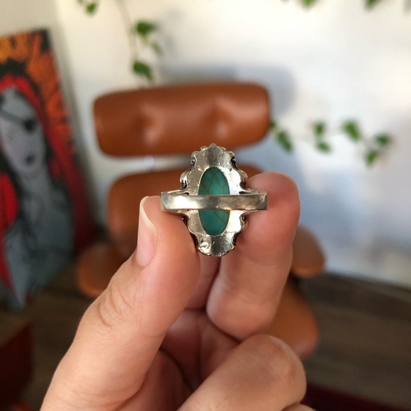 Vintage Turquoise Silver Ring - Picture 4 of 4